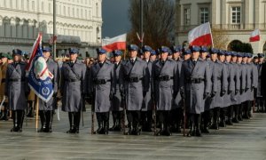 zdjęcie przedstawia pluton reprezentacyjny Policji