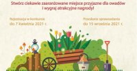 plakat konkursowy tajemniczy ogród dla dzikich zapylaczy i pszczół