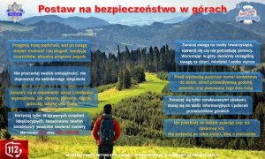 plakat akcji informacyjnej postaw na bezpieczeństwo w górach