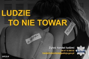 plakat z napisem ludzie to nie towar