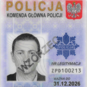 wzór nowej legitymacji służbowej policjanta