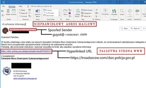 zdjęcie podejrzanej wiadomości internetowej