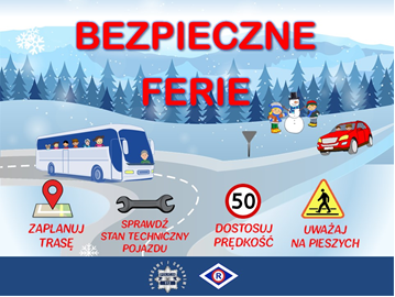 plakat bezpieczne ferie 2025