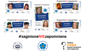 Wizerunki osób zaginionych wraz z progresją wieku.