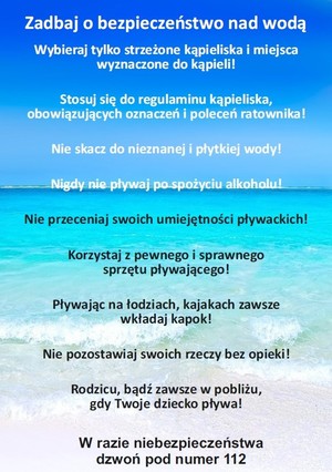 plakat bezpieczeństwo nad wodą