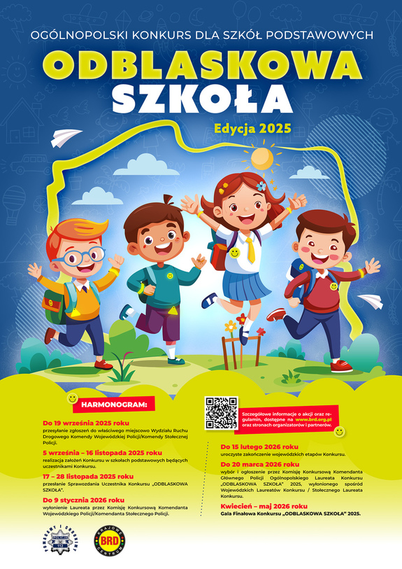 plakat akcji odblaskowa szkoła