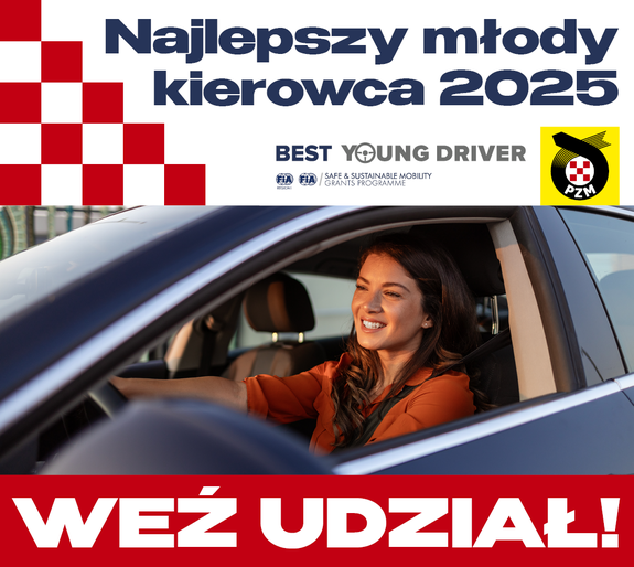 plakat konkursu Najlepszy młody kierowca 2025
