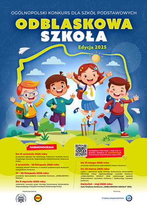 Plakat informujący o konkursie Odblaskowa Szkoła