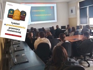 uczniowie na spotkaniu z policjantami