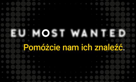 napis EU Mosta Wanted i pomóż nam ich znaleźć