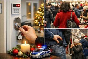 kolarz zdjęć związanych z bezpieczeństwem w okresie świątecznym