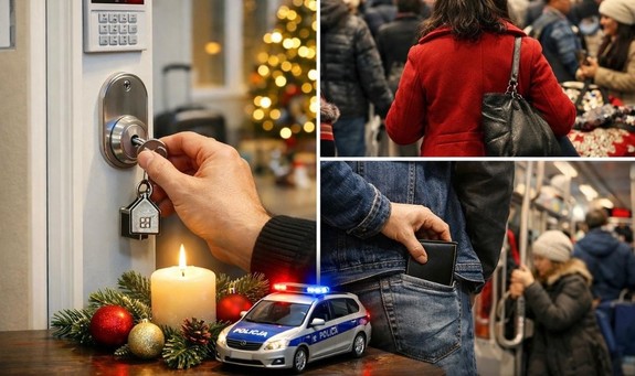 kolarz zdjęć związanych z bezpieczeństwem w okresie świątecznym
