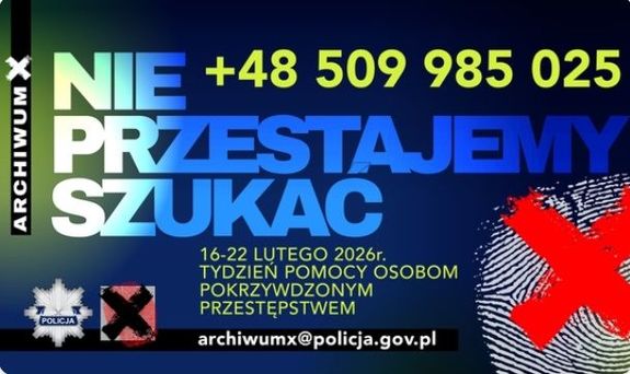 plakat kampanii Archiwum X – Nie przestajemy szukać!