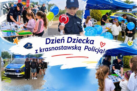 kolarz zdjęć dzieci z policjantami
