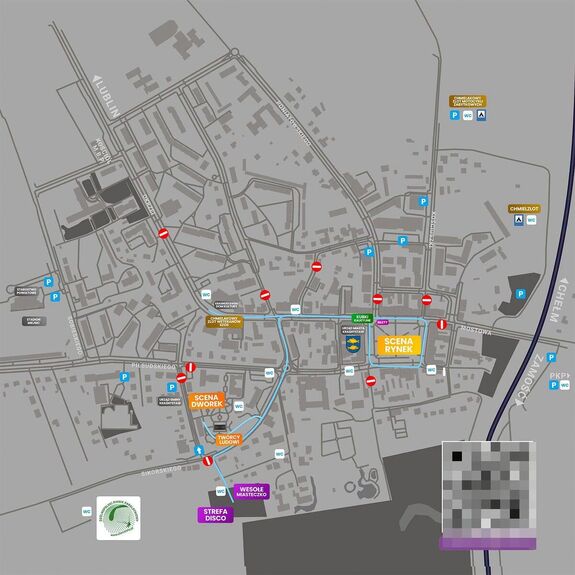 mapa zmiany organizacji ruchu w Krasnymstawie